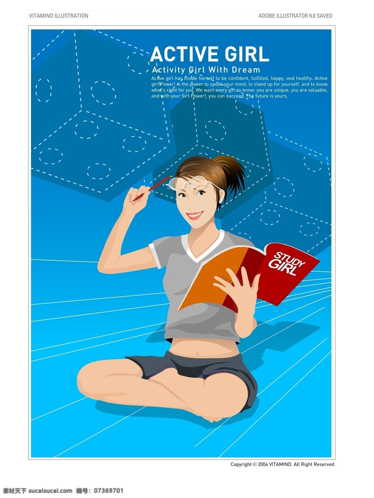 美女 学习 韩国 矢量图 卡通素材 矢量潮流 矢量卡通 中国元素 其他矢量图