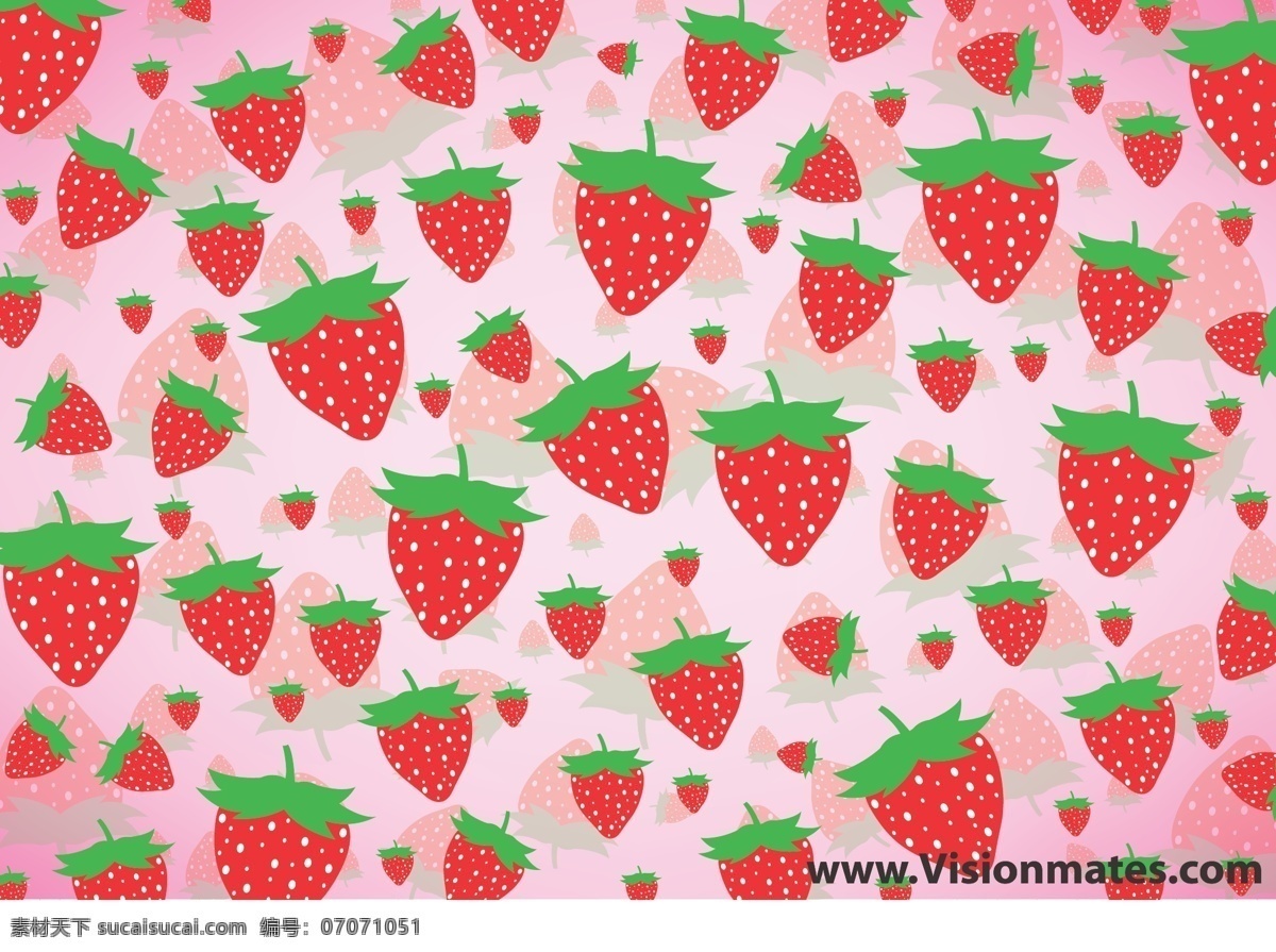 童趣 草莓 背景 矢量 彩绘 底纹 卡通 食物 矢量图 水果