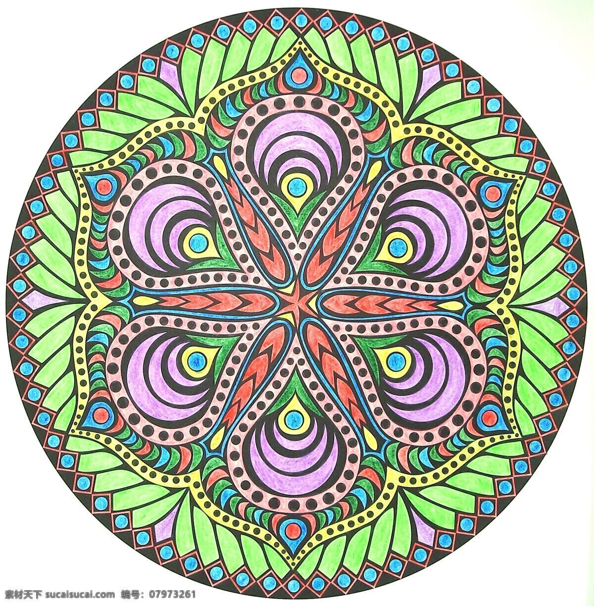魔法 曼陀罗 涂色 插页 魔法曼陀罗 涂色涂鸦 减压 第67页 插画