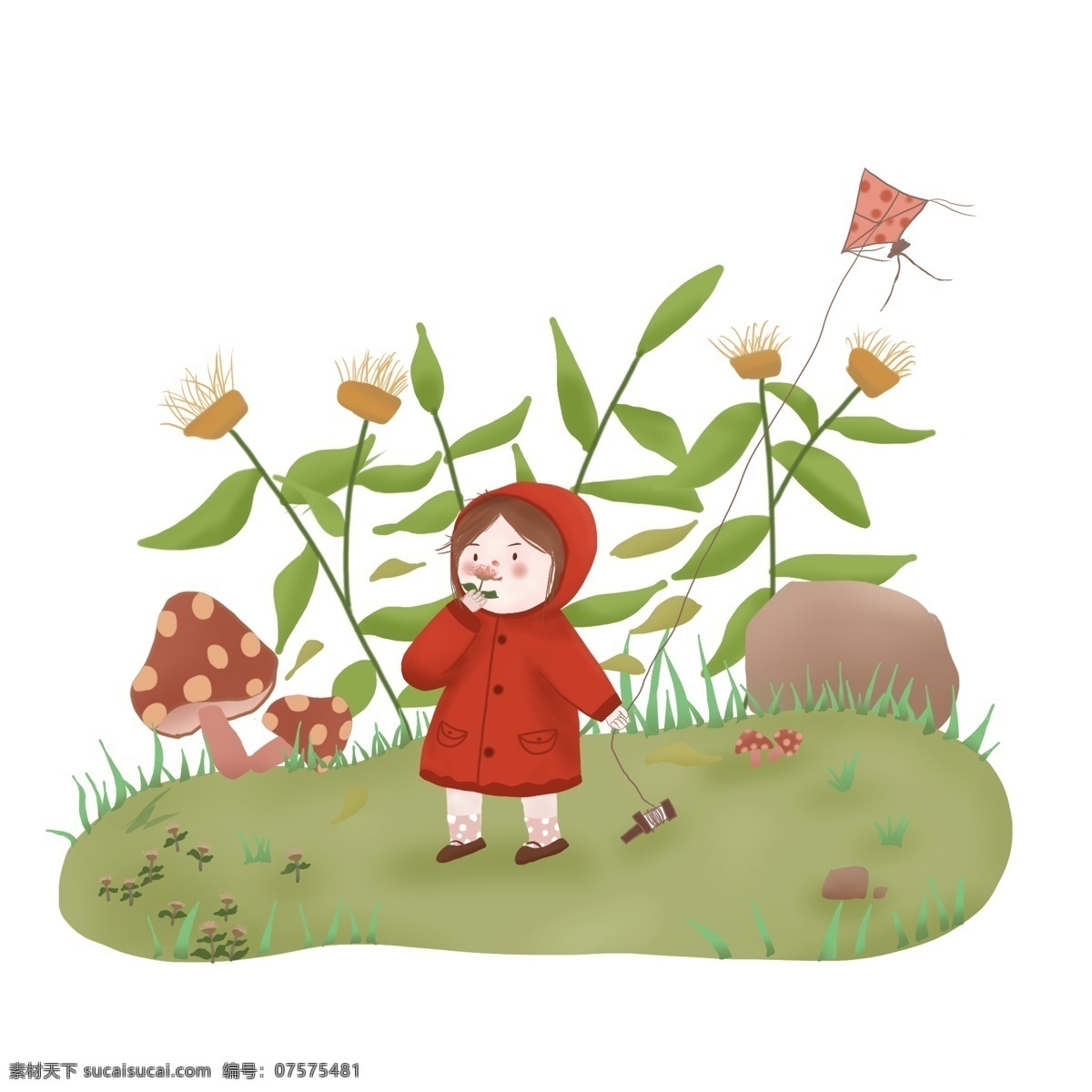 放风筝 小女孩 春天 游玩 女孩 春季 草坪 风筝 玩耍 人