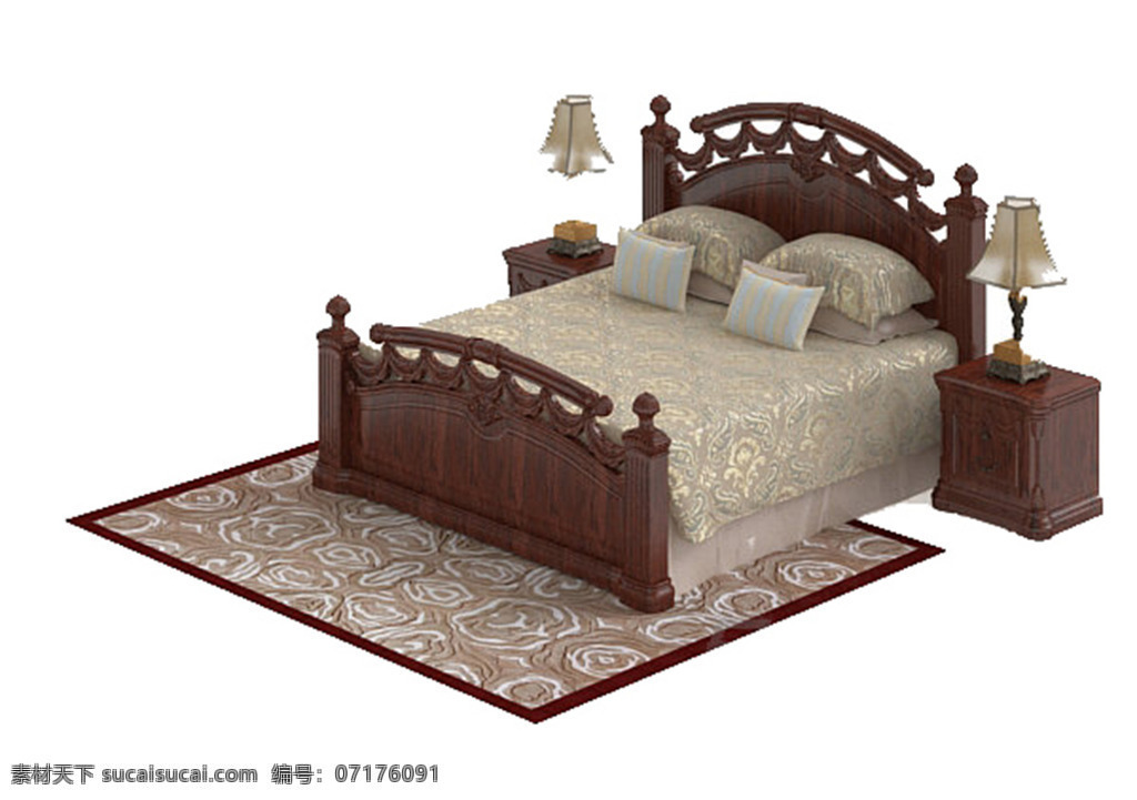 3d 室内 家具 模板下载 模型 三维建模 3d模型下载 家具模型 源文件 max 床 3d床 白色