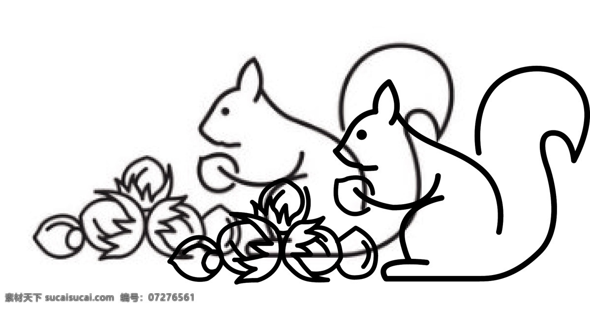 松鼠 吃 果子 简 笔画 矢量图 松子 简笔画 动漫动画 动漫人物