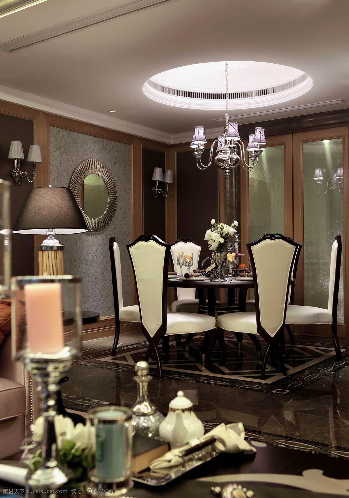 欧式 经典 豪华 风格 餐厅 装修 效果图 豪华风格 室内设计 吊灯装饰设计
