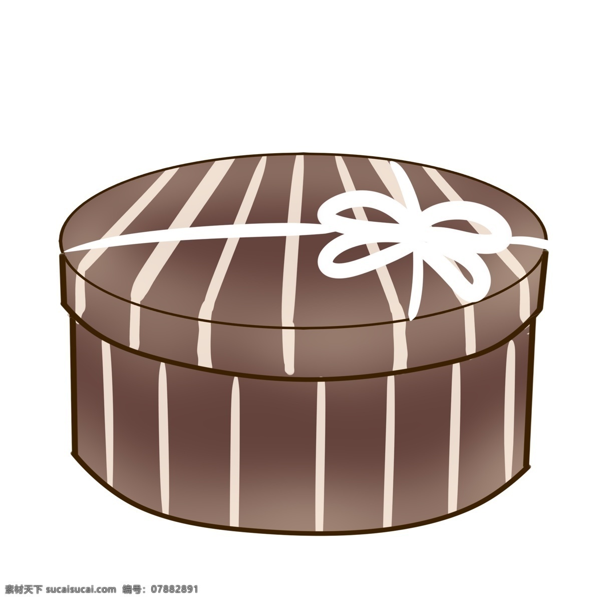 咖啡色 圆形 礼盒 礼品礼盒 系了彩带 精美的结 条纹 送人礼物 包装 装饰 方形礼盒 蝴蝶结