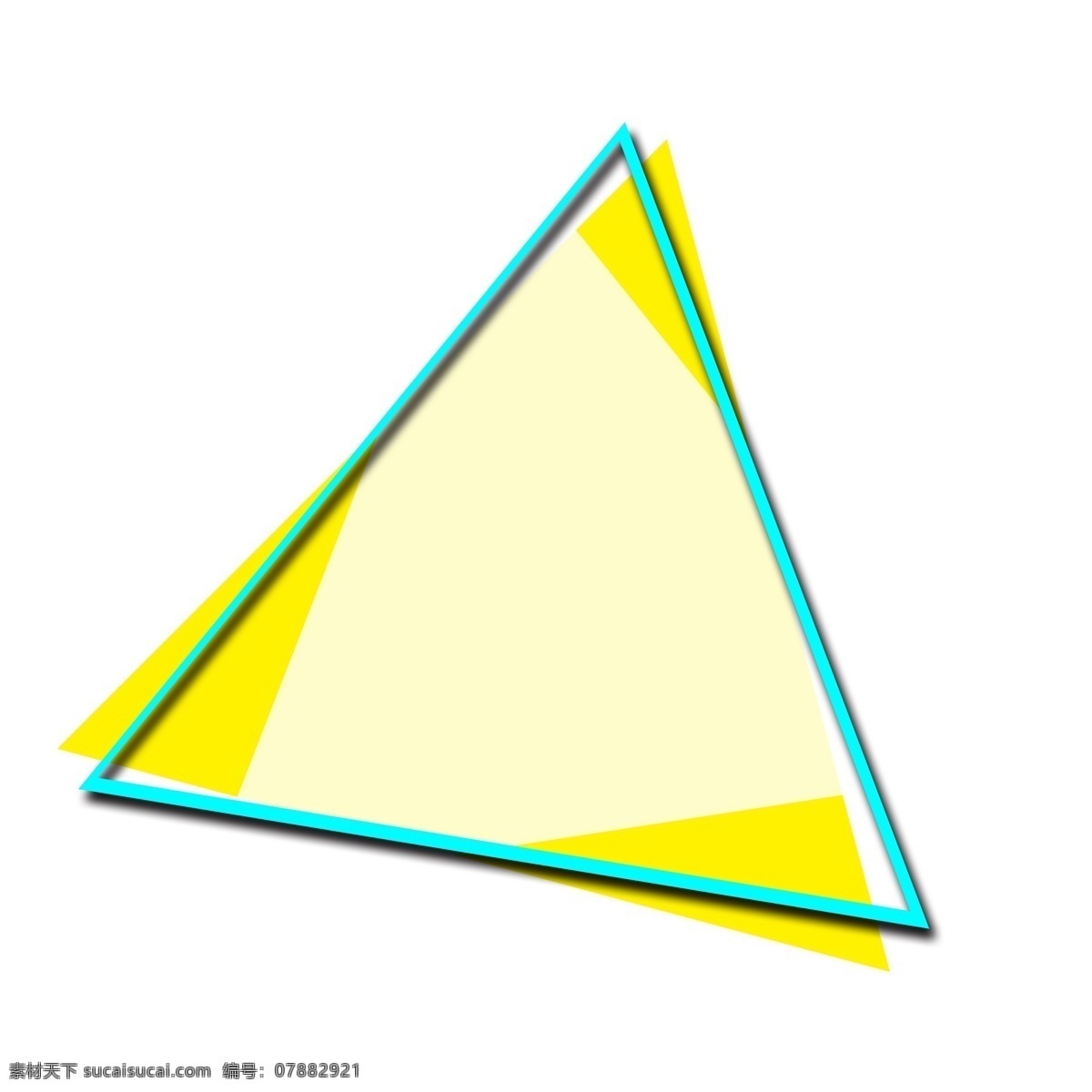 水彩 黄色 卡通 三角形 手绘 创意 数学 线条 蓝色 几何 图形 三角 抽象 米白色