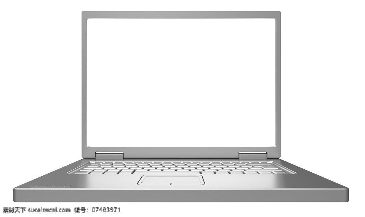 闪亮 灰色 笔记本 电脑 孤立在白色