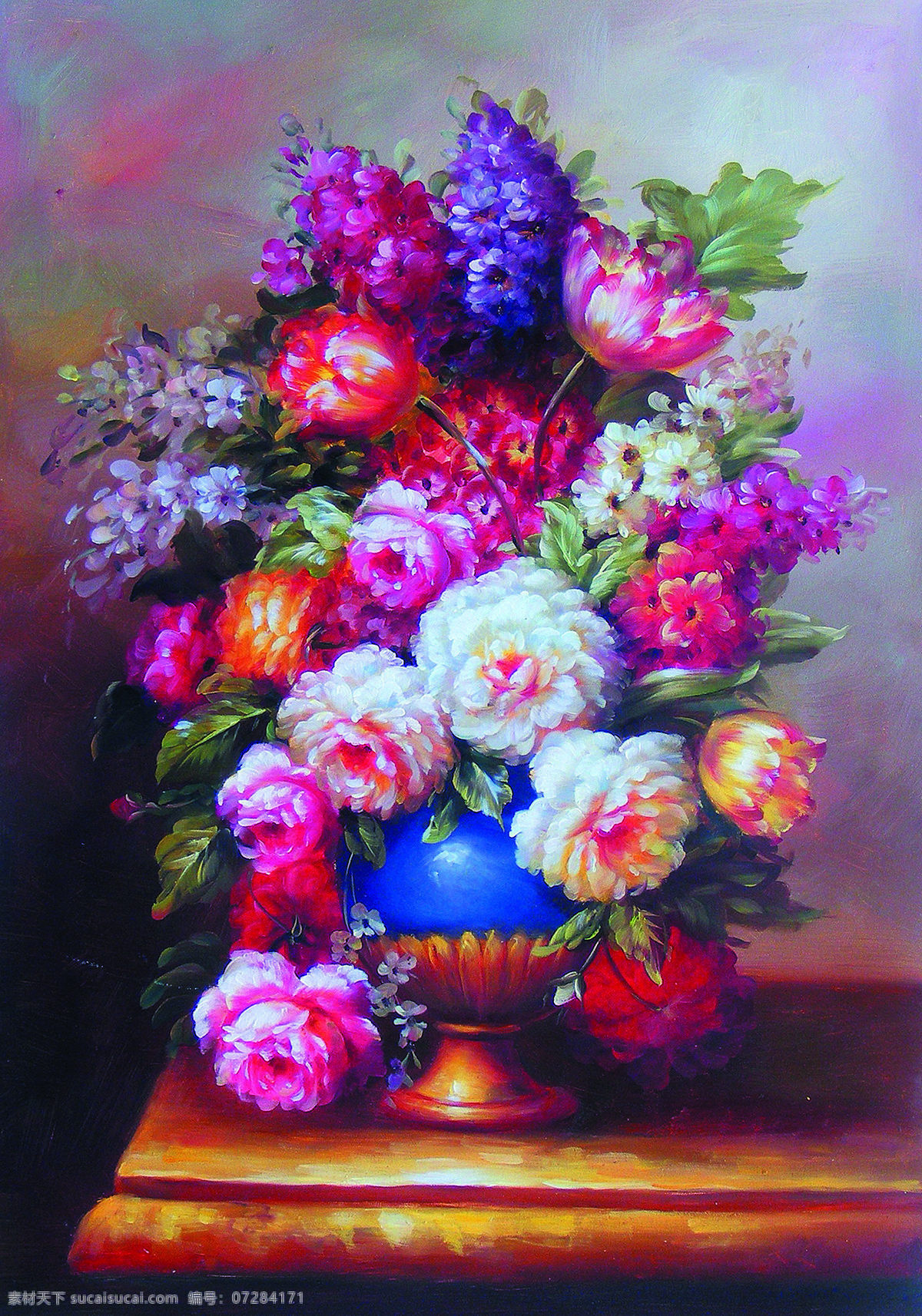 花朵 花瓶 绘画书法 美术 牡丹花 盛开的花朵 文化艺术 盛开 设计素材 模板下载 油画 静物画 野花 油画艺术
