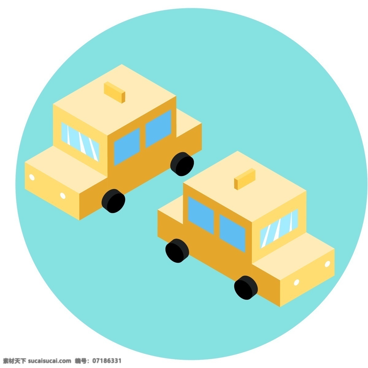 d 矢量图 元素 汽车类 出租车 2.5d元素 矢量图元素 汽车 黄色的出租车