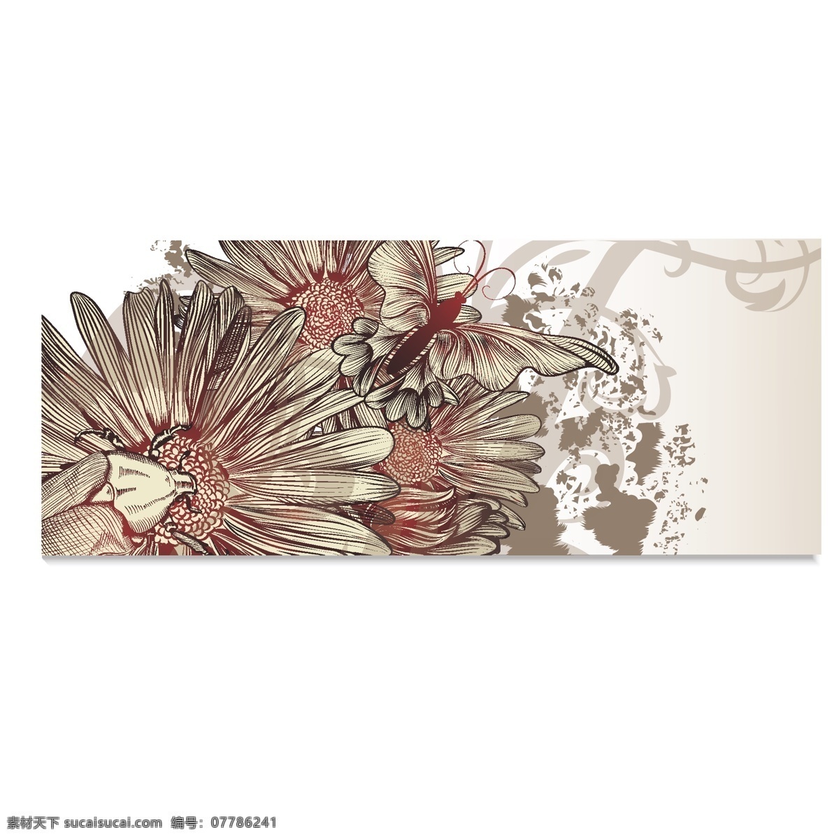 古典 花朵 花卉 植物 banners 矢量 传统花纹 古典花朵 海报 banner 蝴蝶 时尚花朵 线性花朵 中国风