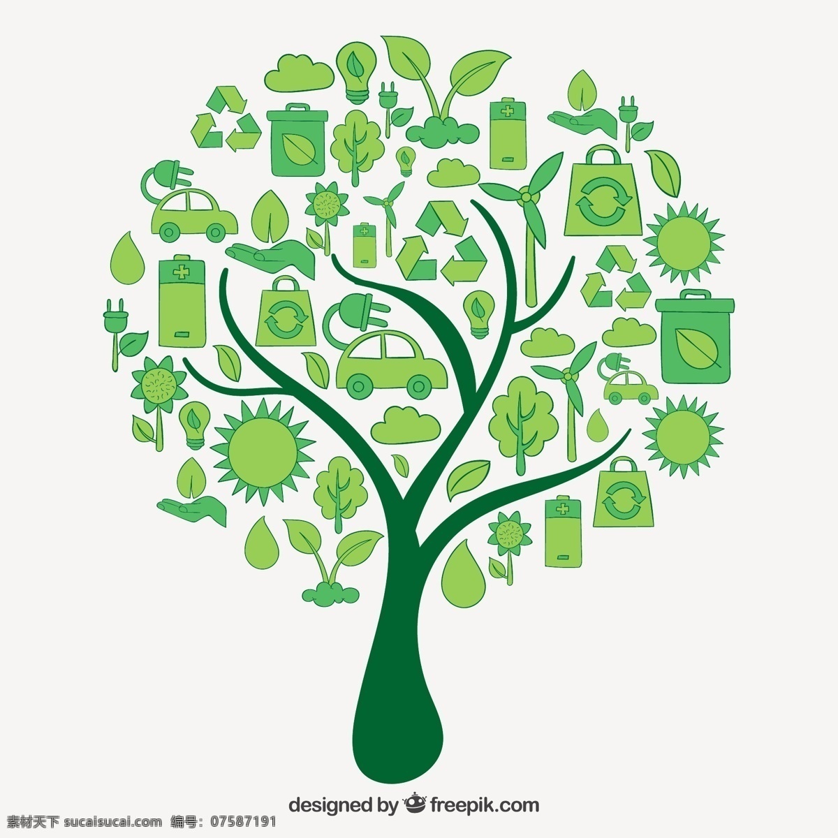 生态图标树 树 图标 自然 绿色 生态 回收 环境 回收图标 做 白色
