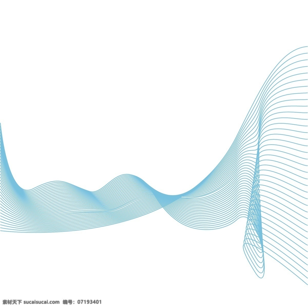 流线型 波浪 线条 蓝色 波涛 科技感
