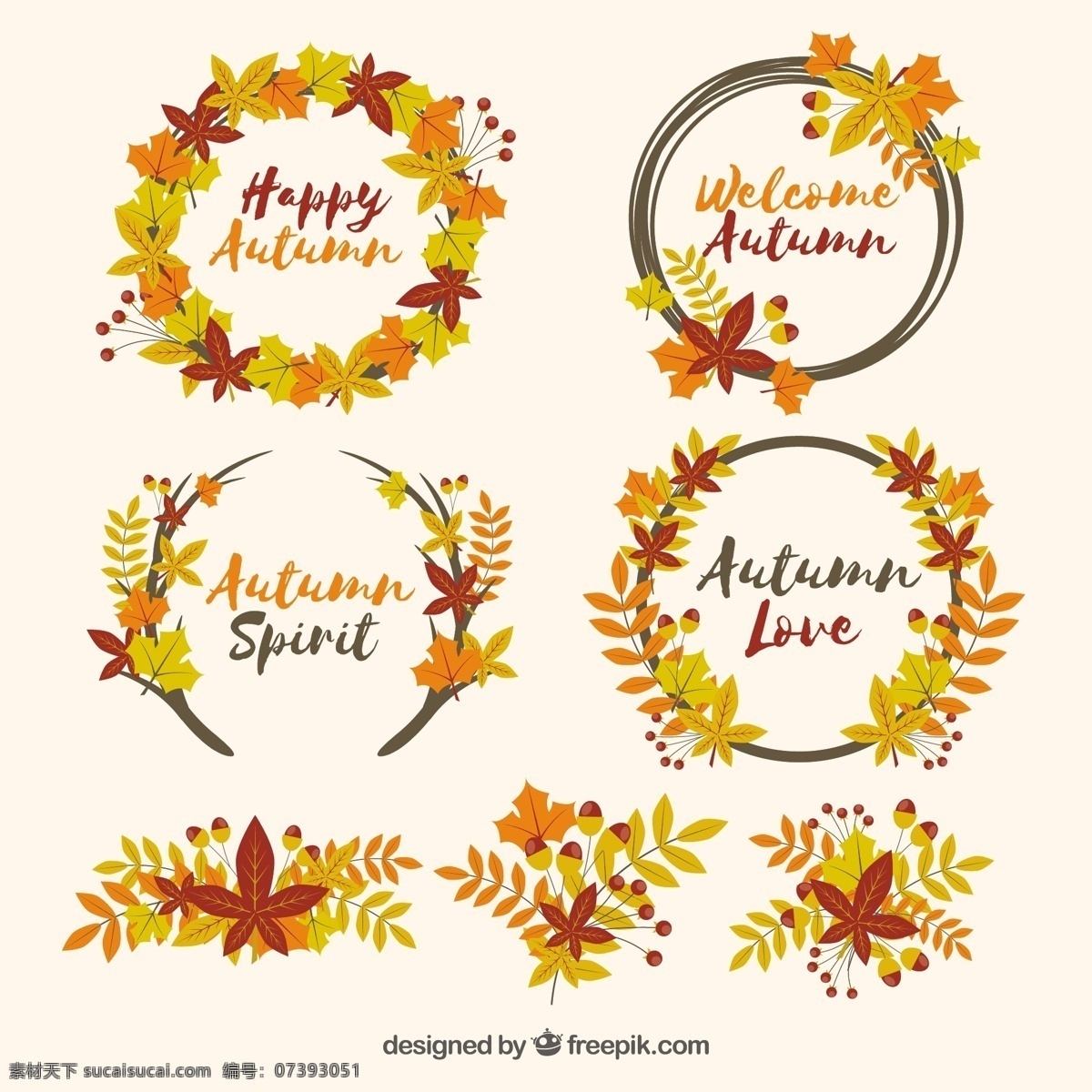 一个 秋天 树叶 花环 赭石色 光谱 鲜花 爱情 大自然 幸福 欢迎 色彩 自然 颜色 温暖 树枝 秋叶 季节 落叶 精神