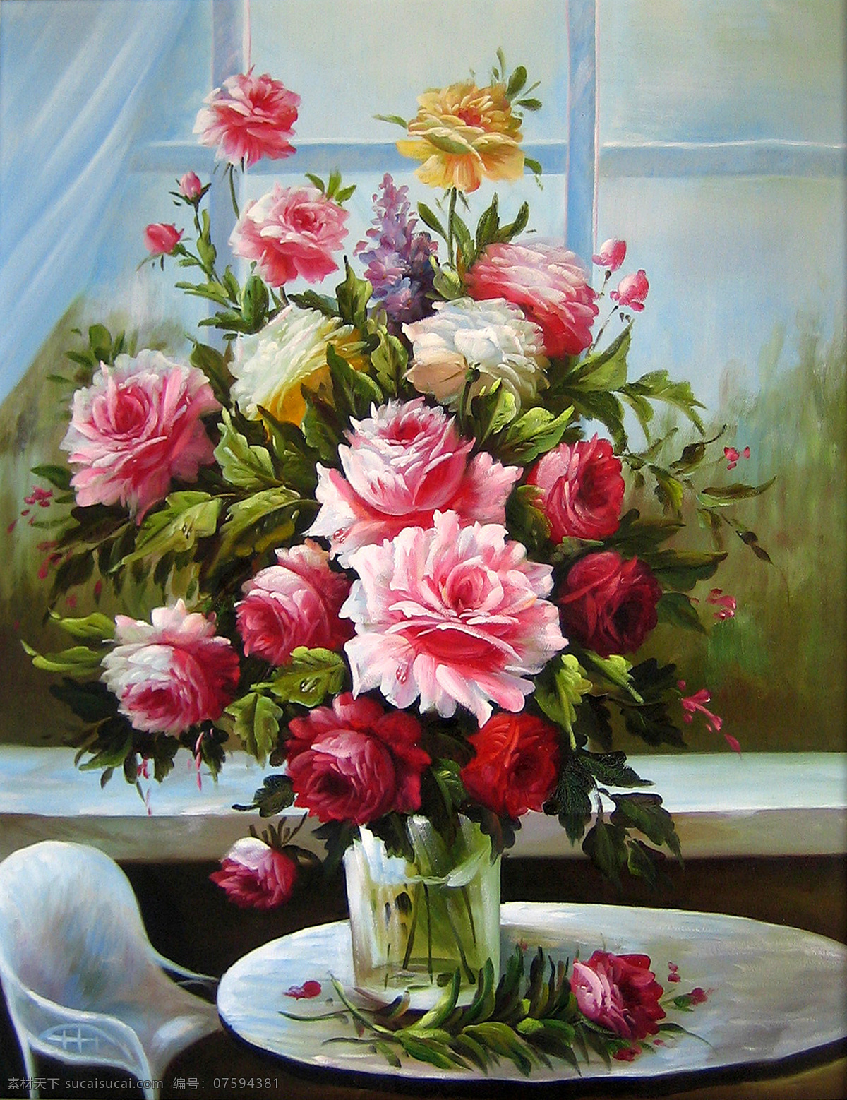 古典花卉 花卉 绘画书法 玫瑰 欧式 文化艺术 油画 设计素材 模板下载 油画花卉 装饰画 家居装饰素材
