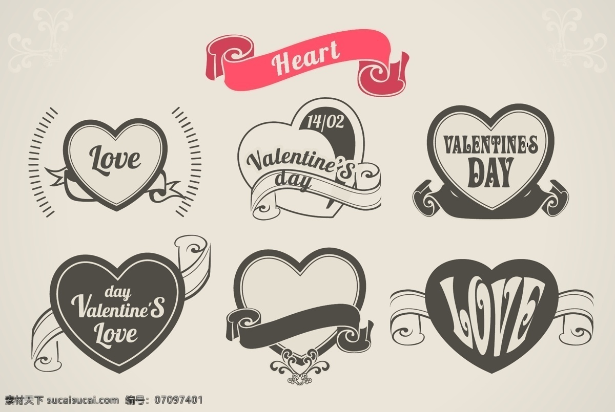 情人节标签 爱心标志 爱心图标 爱情标签 爱情图标 爱情标志 红心 爱心 心形 红心设计 心形设计 灰色
