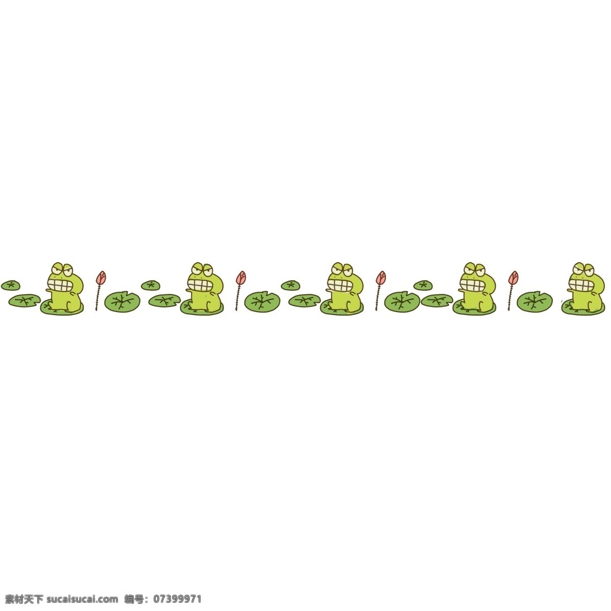 可爱 青蛙 荷叶 分割线 荷叶分割线 动物 绿色荷叶