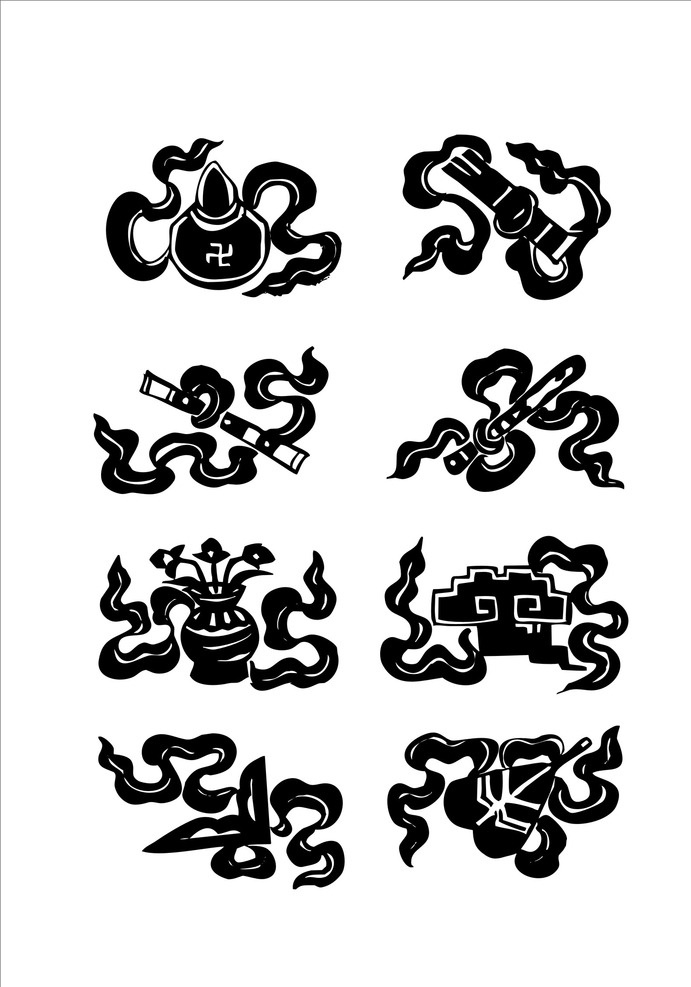 花纹 图案 版面 线描 边框底纹 黑白装饰画 黑白线描 藏族文化 藏族图案 藏族元素 藏族吉祥 藏族花纹 抠图 底纹边框 条纹线条
