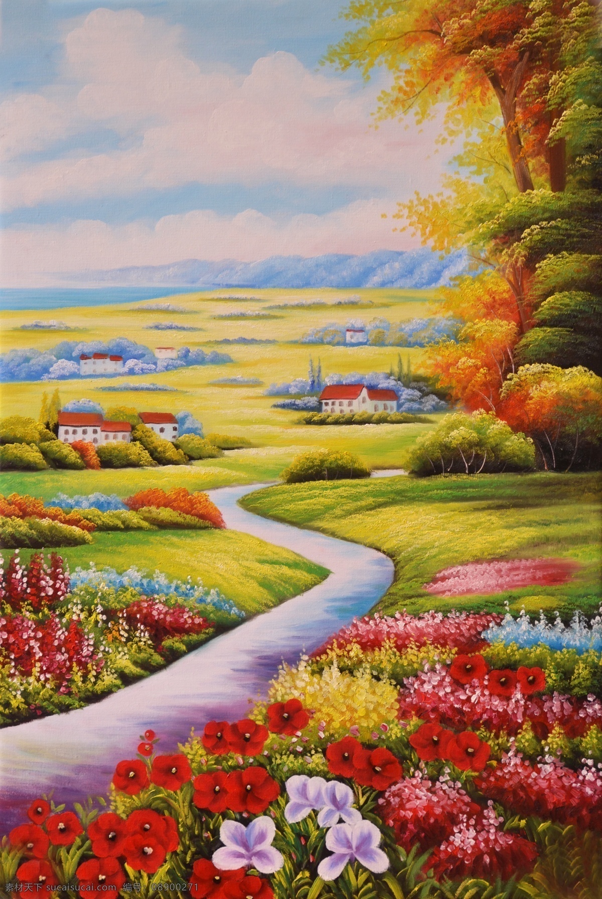 田园 小路 油画艺术 玄关 客厅沙发 高清 家居画 壁画 油画 室内装饰画 现代装饰画 墙画 卧房挂画 酒店装饰 餐厅挂画 画芯 青山绿水 森林 田野 河流 风景 玄关背景 分层