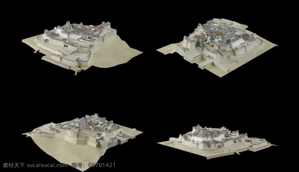 古建 3d模型 中式建筑群 游戏场景 3d建筑模型 古建筑楼房 3d建模 3d设计 其他模型 max