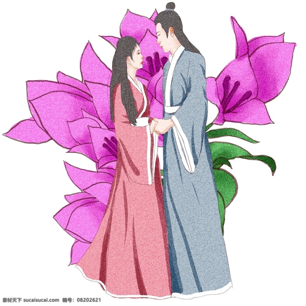 七夕 牛郎织女 原创 商用 元素 花朵 可爱 情人节 情侣 唯美 气质 节日 爱情 浪漫 手绘 板绘 水彩