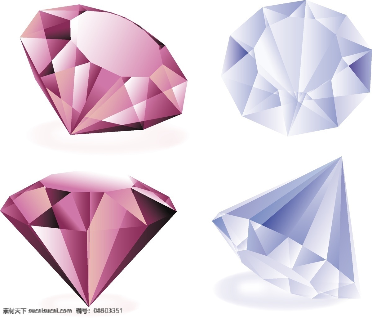 钻石 图标 宝石 首饰 水晶 紫色水晶 海蓝水晶 矢量图 其他矢量图