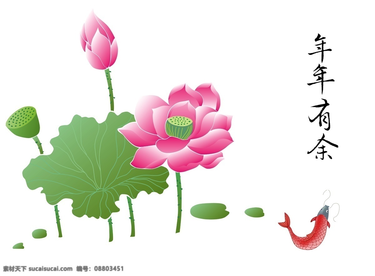年年有余 2008 新年 psd素材 源文件库