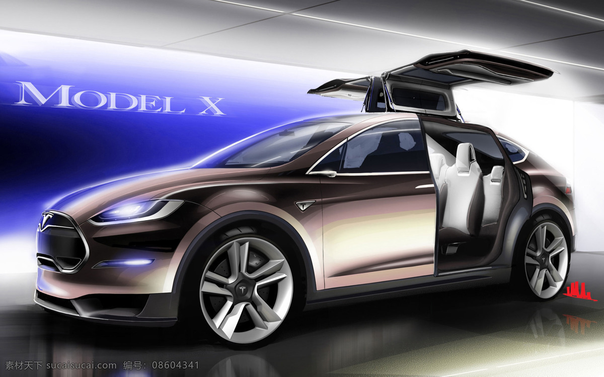 特斯拉 model x tesla 特斯拉suv 电动suv 纯电动汽车 现代科技 交通工具