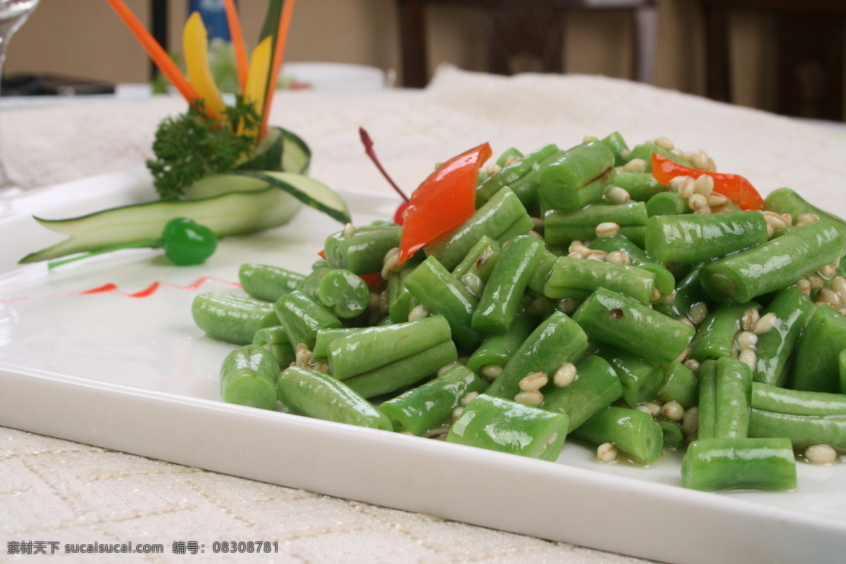 菜品 餐饮美食 传统美食 豆角 美食 热菜 四季豆 高梁 米 炒 高梁米 炒四季豆 炒豆角 矢量图 日常生活