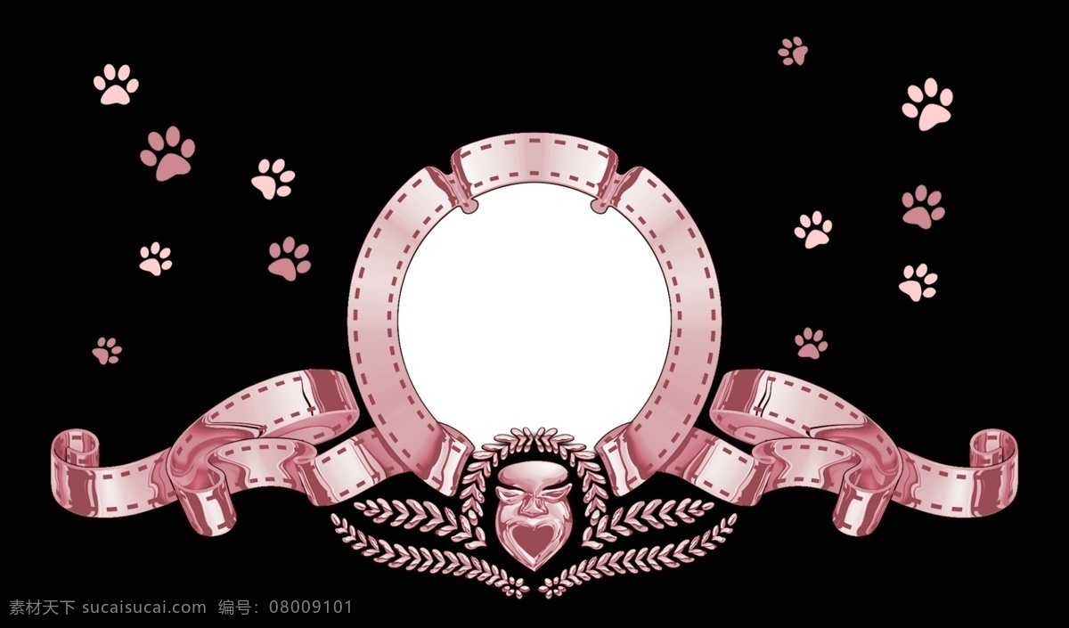 米高梅mgm logo模板 米高梅 mgm 萌宝满月 白天 周岁 视频片头 边框素材 粉色 可爱 猫和老鼠 分层