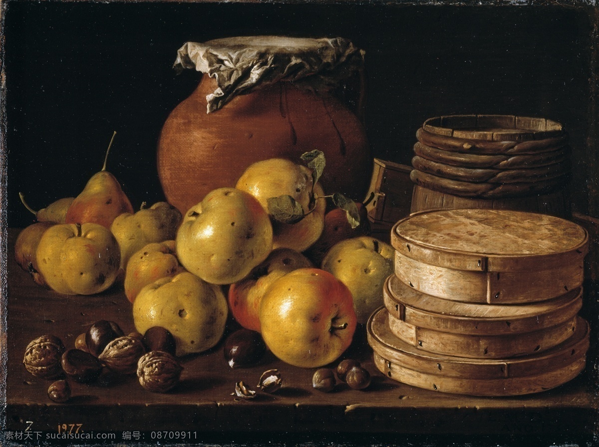 静物 水果 瓜果 蔬菜 器皿 食物 印象 画派 写实 recipiente y dulce cajas peras manzanas bodegon egidio luis melendez 油画 苹果 写实主义 装饰画 无 框 画 装饰素材