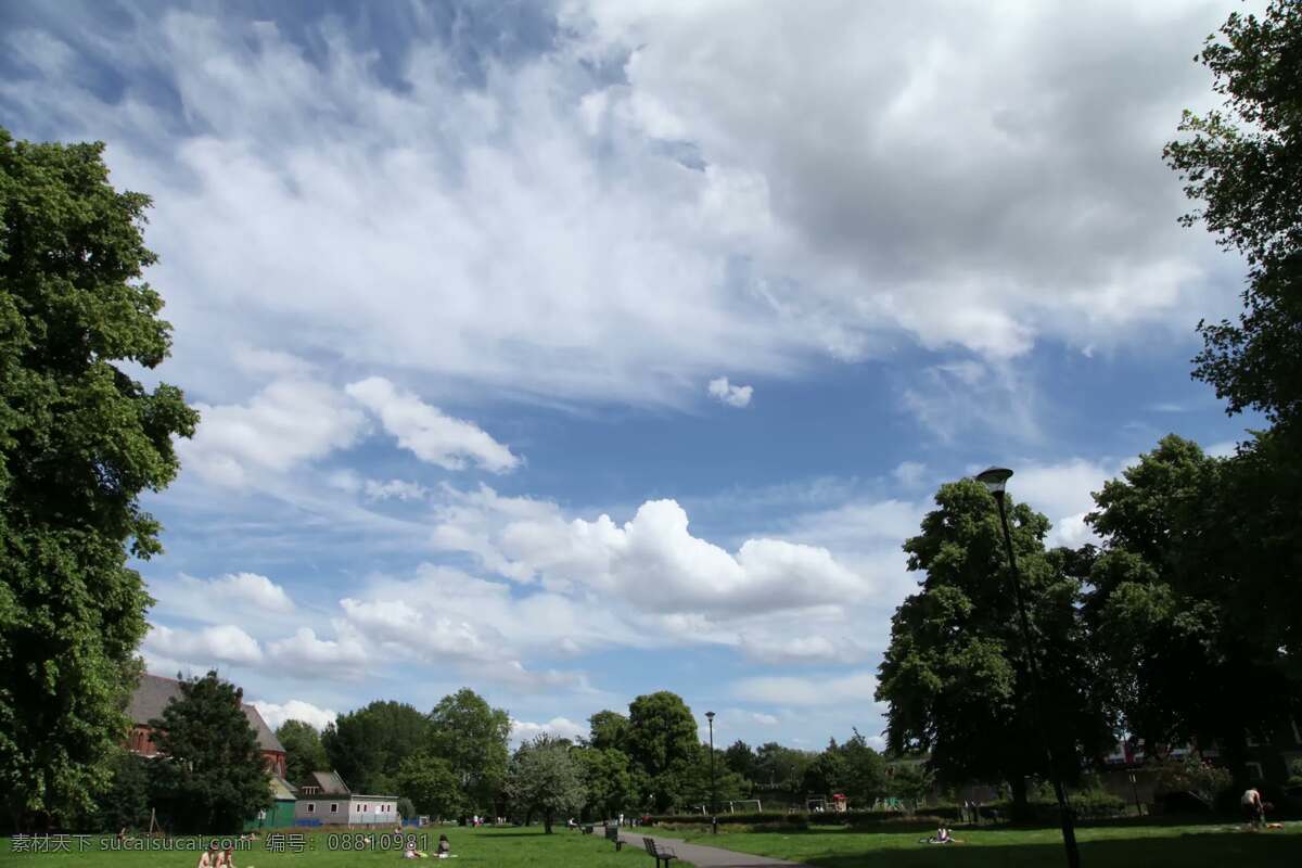 云 特纳姆 格林 伦敦 延时 城镇和城市 天空 时光倒流 时间流逝 自然 公园 夏天 春天 人 树 草 蓝色 太阳 阳光 晴朗的