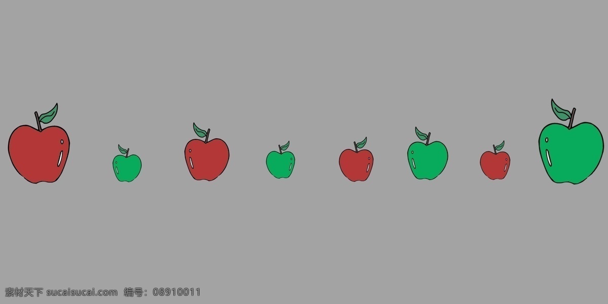 手绘 苹果 分割线 插画 苹果分割线 红色苹果 青色苹果 小苹果 大苹果 水果分割线 美食