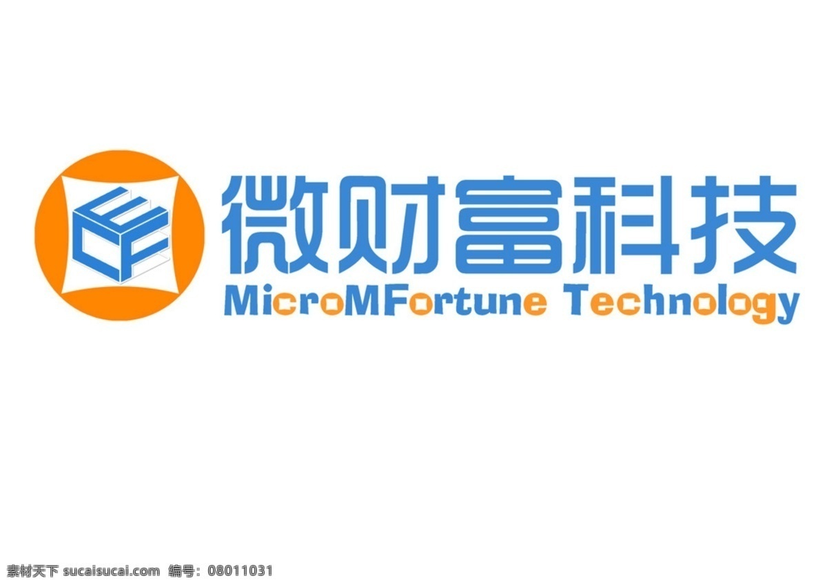 微财富 logo设计 彩色 形状 白色