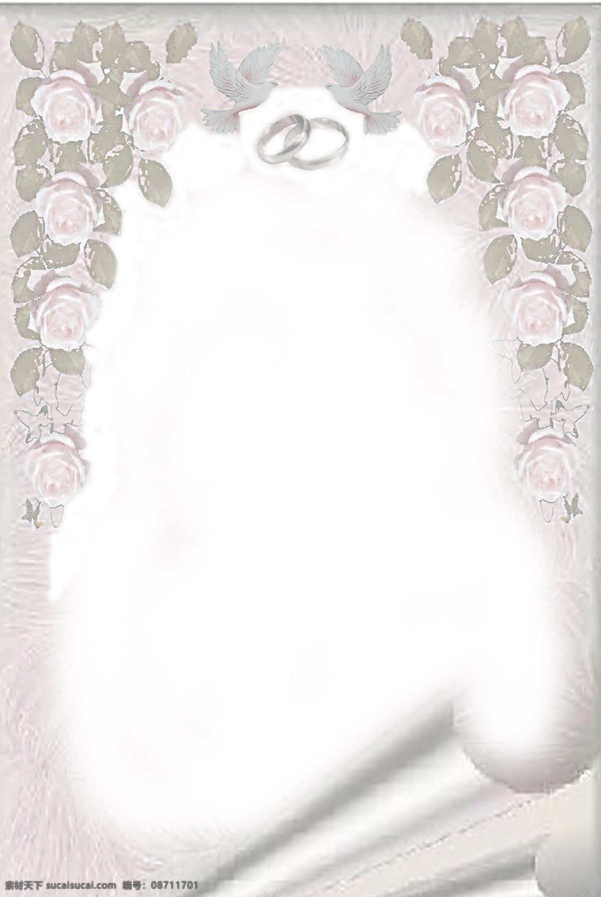 款 淡雅 欧式 风格 婚纱 相框 模板 cc 爱心 花 婚纱相框 戒指 鸟