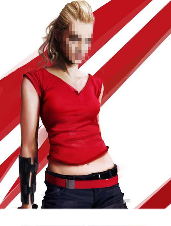 红衣 美女 角色 人物 3d模型素材 游戏cg模型