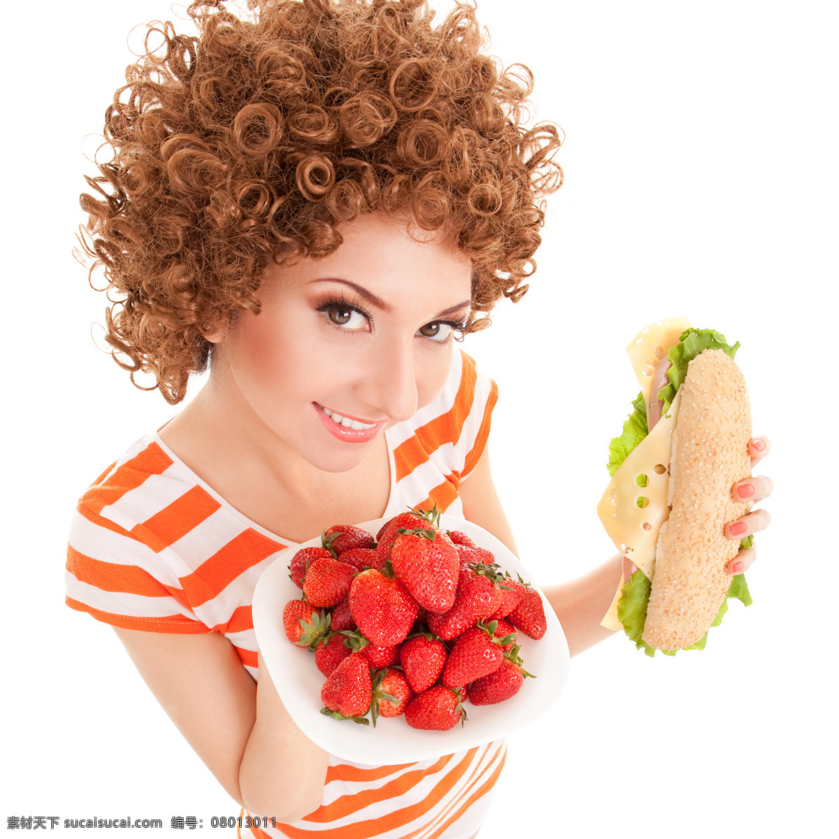 节食 减肥 美女图片 饮食减肥 瘦身 健身 健康饮食 时尚美女 性感美女 水果 草莓 面包 生活人物 人物图片