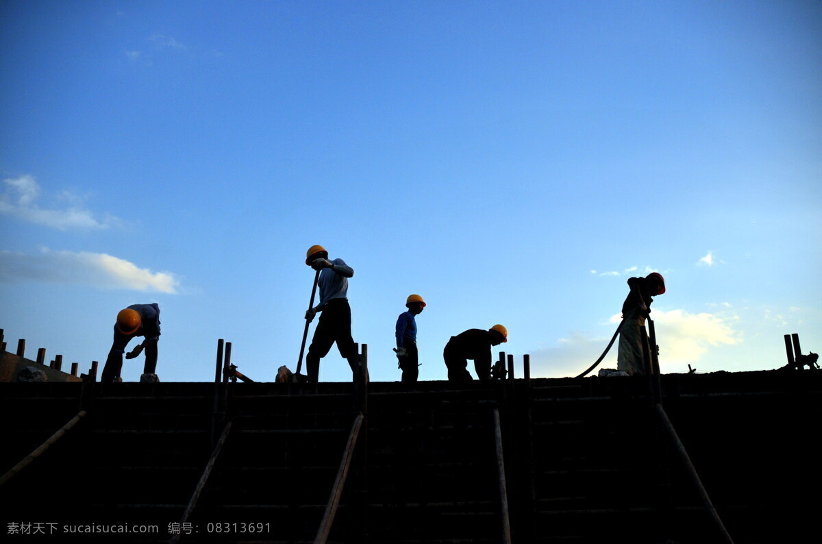 施工剪影 高速公路 施工 工人 工地 夕阳 晚霞 征地拆迁 施工现场 公路 路桥 工业生产 现代科技