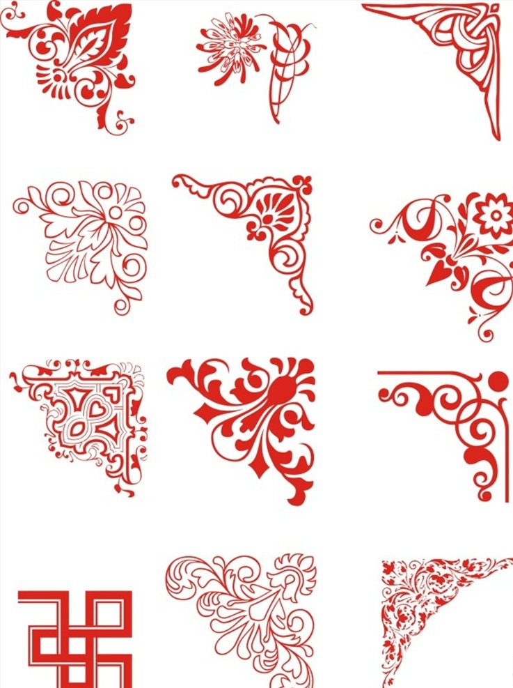 花边矢量素材 花边 矢量素材 边框 矢量图 花纹