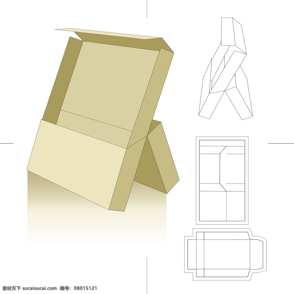 包装设计 包装盒模板 外箱 纸盒 纸箱 外包装 包装盒效果图 钢刀线 矢量素材 白色