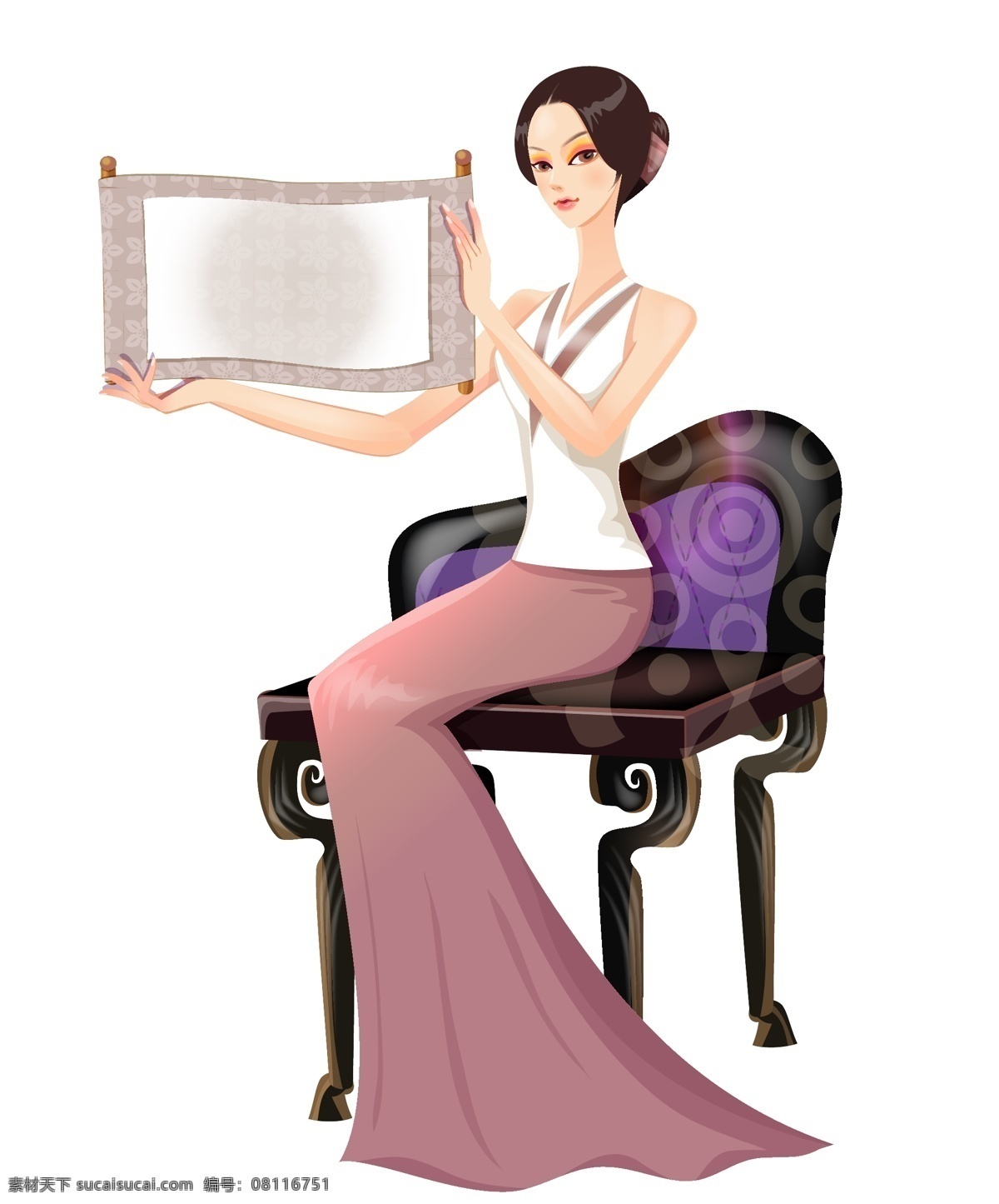 精典 花边 框 古典 美女 系列