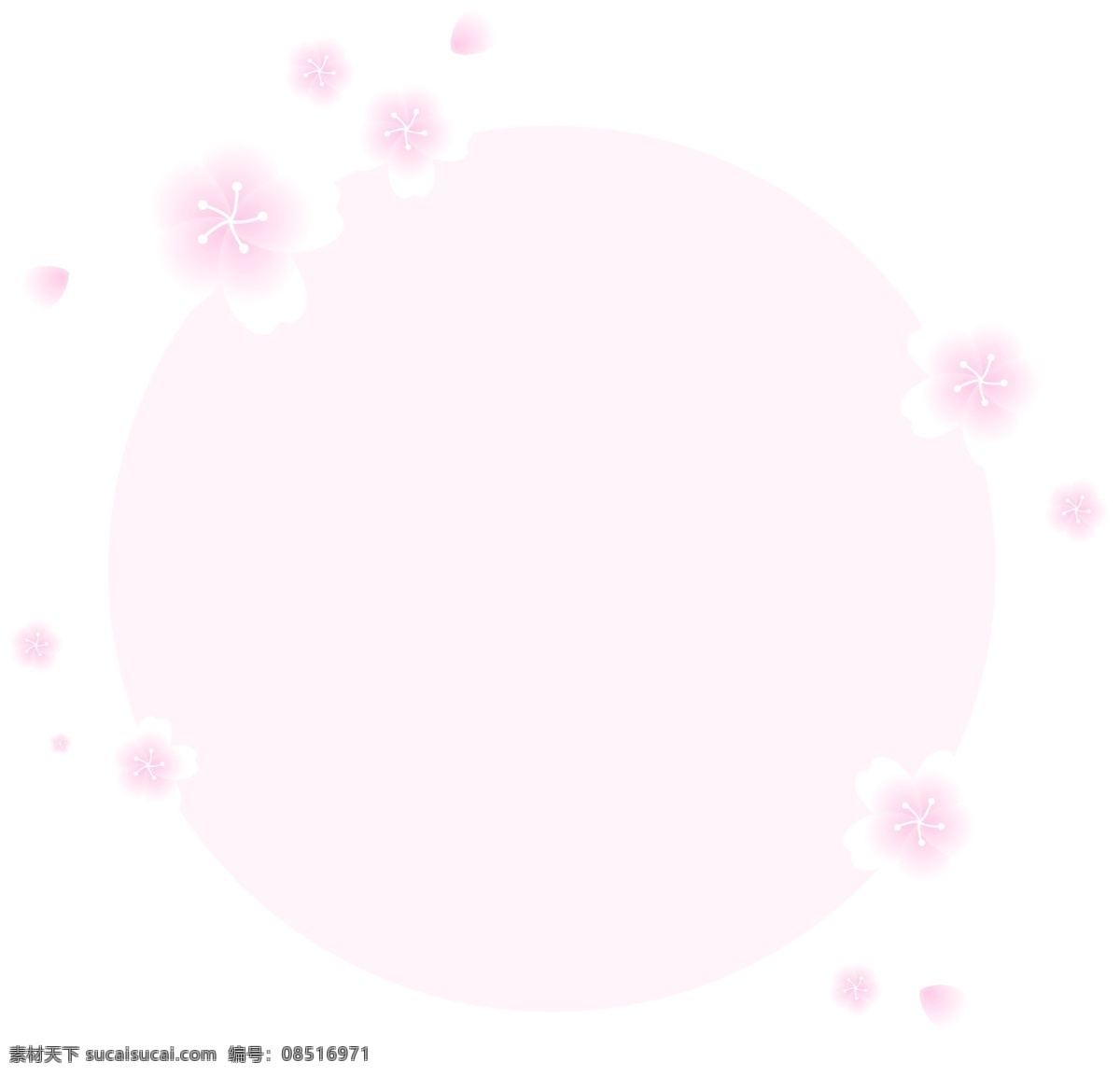 樱花 多多 粉色 圆形 边框 花 樱 花瓣 矢量 日本 花卉 矢量樱花 花朵 山 装饰 和风 浪漫 彩色 线条 圆形边框