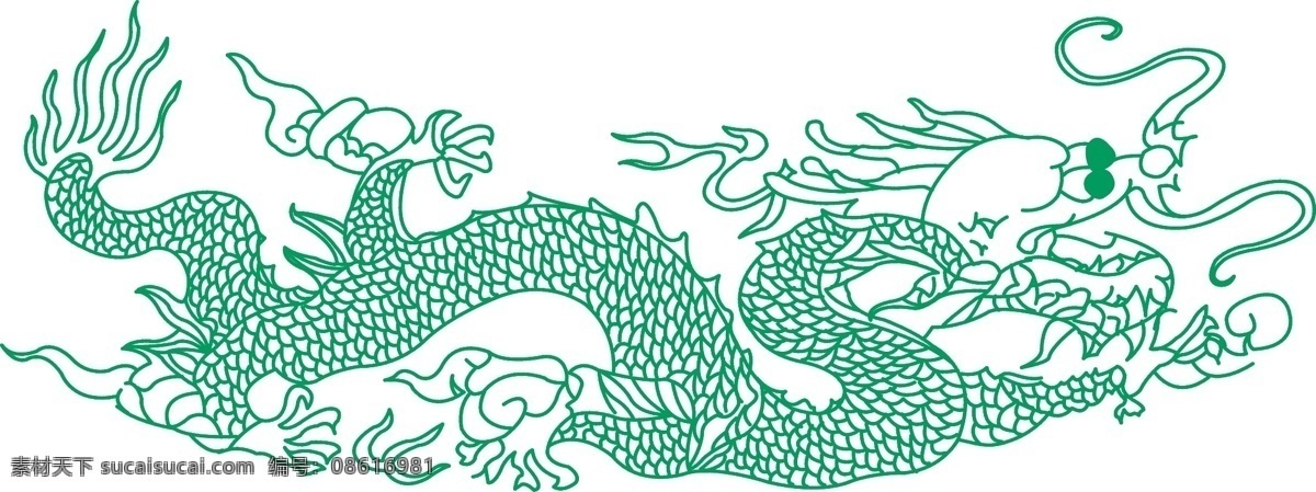 龙图 线条龙 矢量龙 大眼睛龙 龙