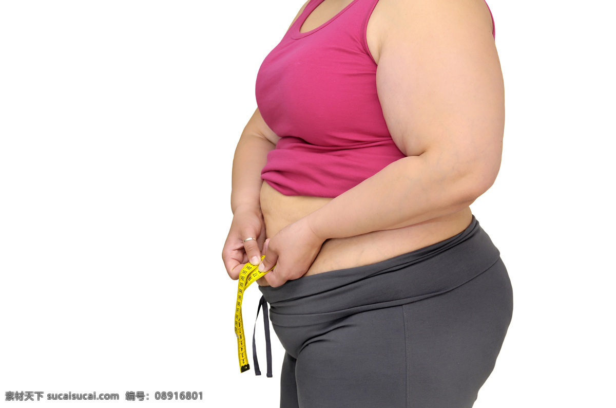 量腰围 女性 减肥前 大腿 肥胖 腰围尺寸 尺子 测量 人物摄影 人物图库