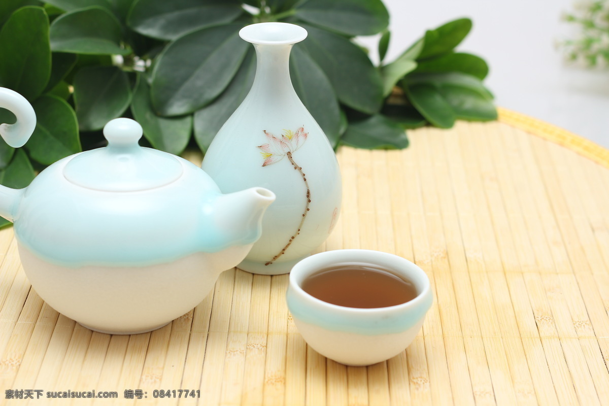 茶 饮品 茶壶 水杯 白色