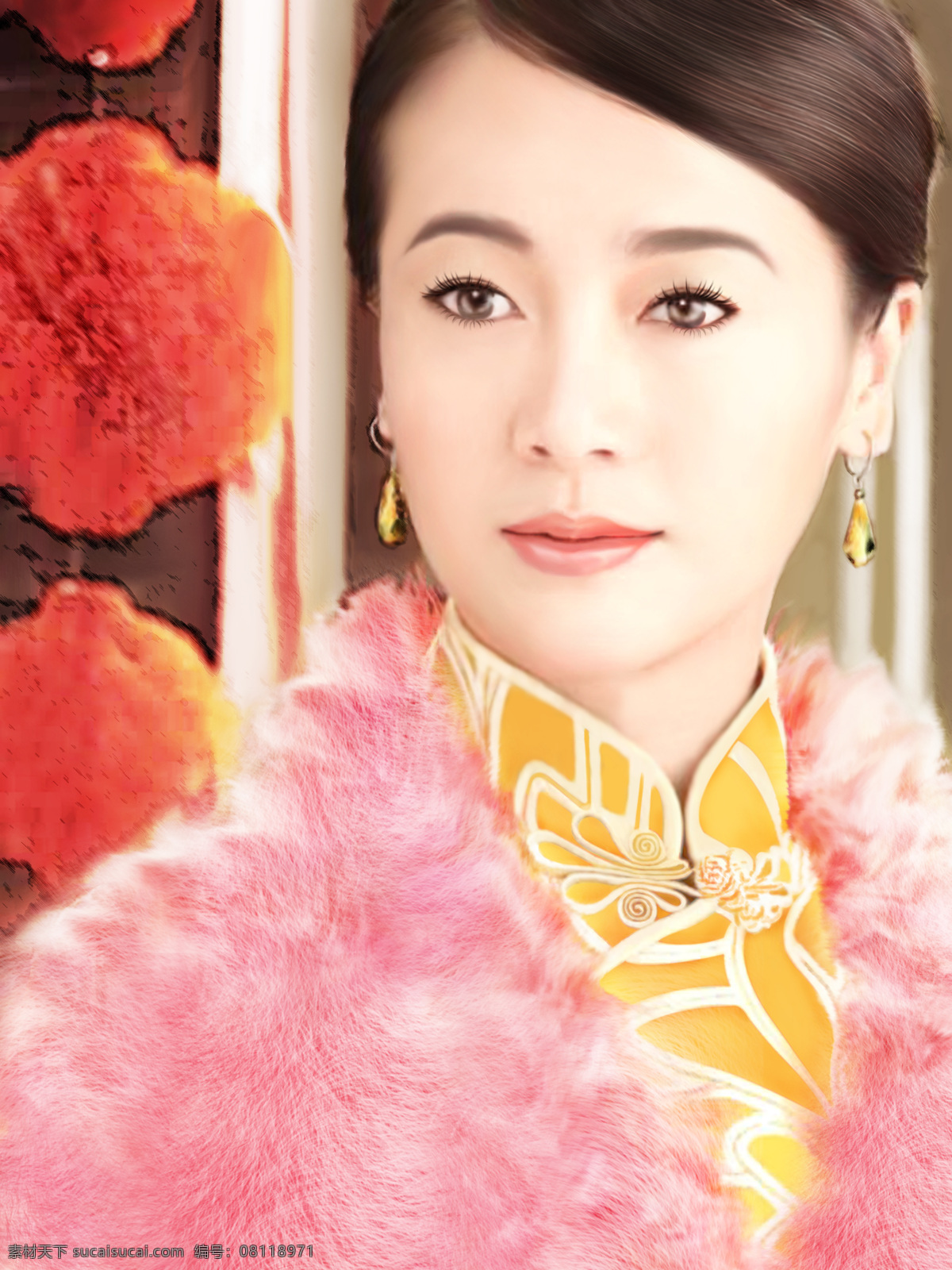 人物手绘插画 插画 鼠绘 古典美女 左小青 美丽 旗袍 民国 动漫人物 动漫动画