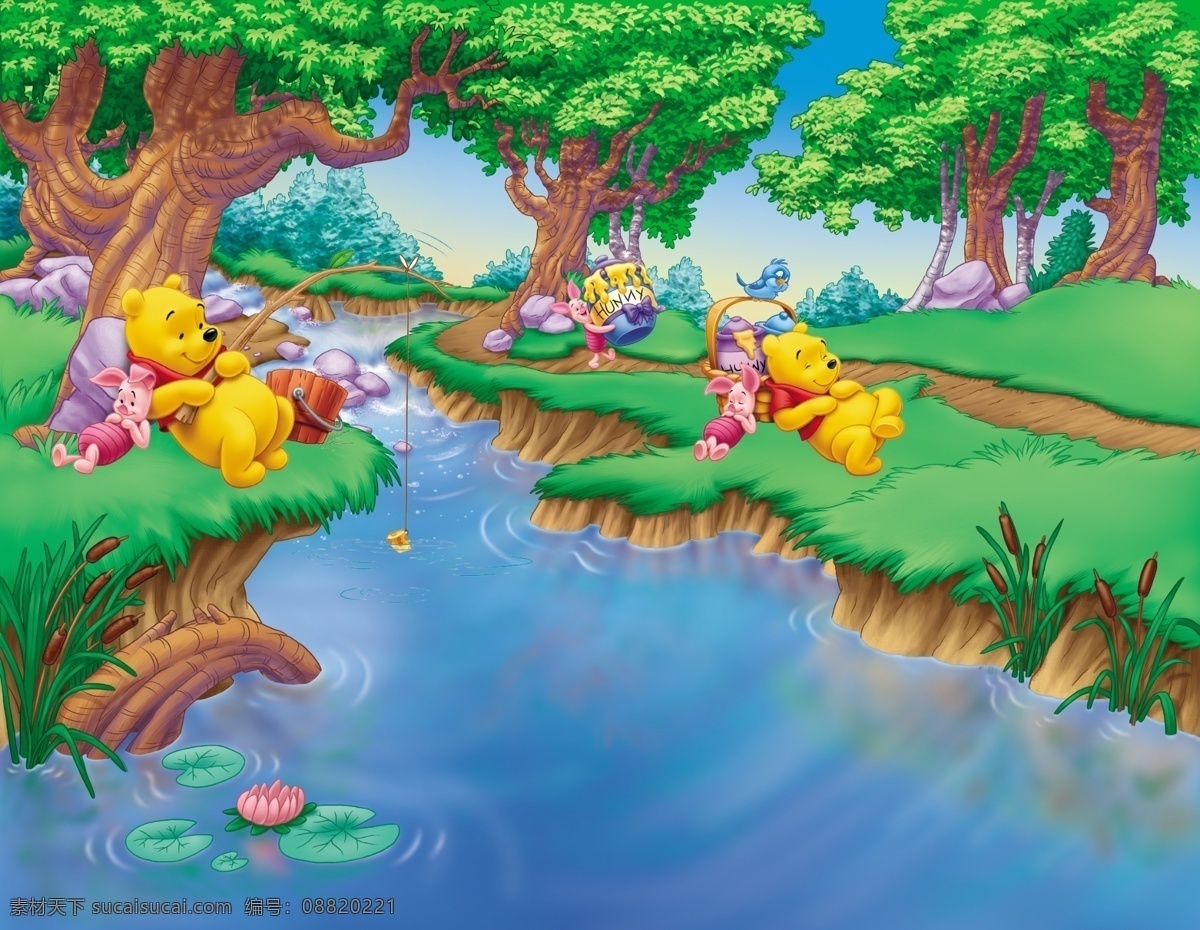 维尼熊 维尼 熊 pooh disney 本子 笔盒文具 可爱卡通 分层 源文件