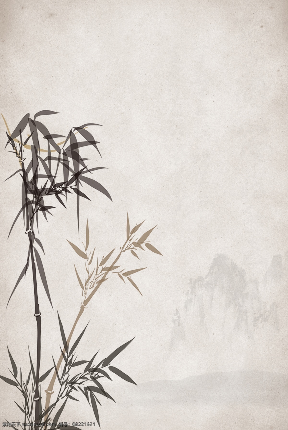 中式 淡雅 水墨 古画 二十四节气 惊蛰 背景 惊蛰海报 春天惊蛰 节气海报 千牛 蛰伏 惊蛰节气 竹子 中国风