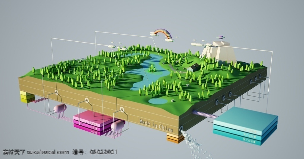 卡通 三维 小岛 q 卡通小岛 模型 3d设计 3d作品 max