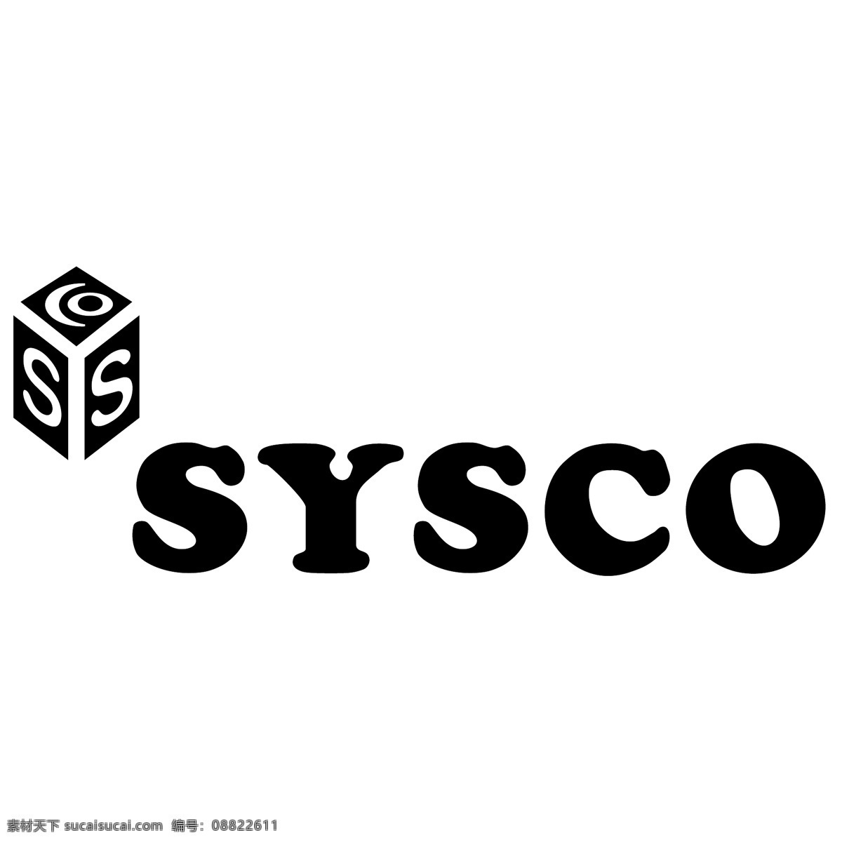 sysco 骰子 图标 logo 黑色 艺术字 logo设计 白色