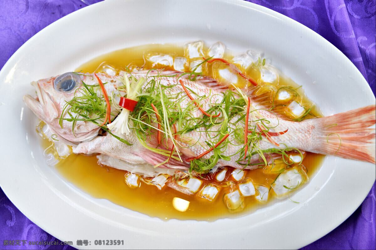 清蒸 野生 火 红斑 粤菜 海鲜 小红斑 火红斑 传统美食 餐饮美食