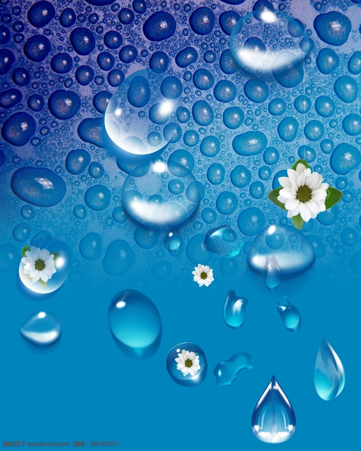 水滴 水滴素材下载 水滴模板下载 蓝色水滴 水滴素材 质感水滴 水珠 晶莹通透 闪光 分层 源文件